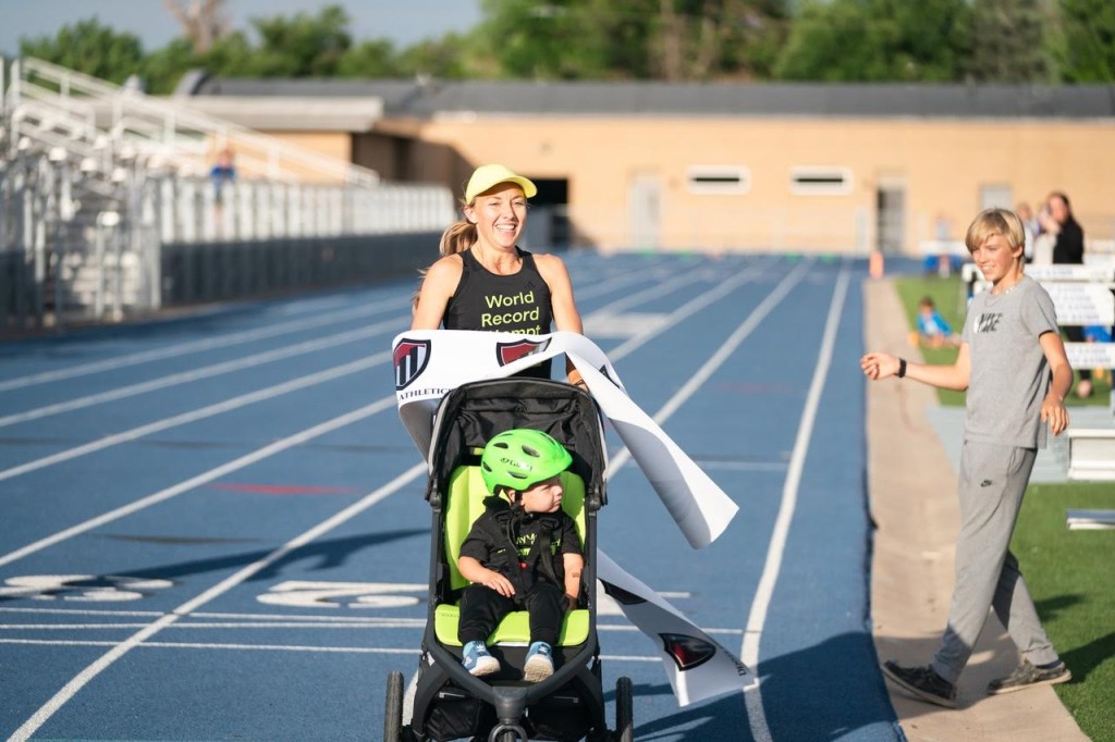 Colorado mom breaks world record for running while pushing a stroller