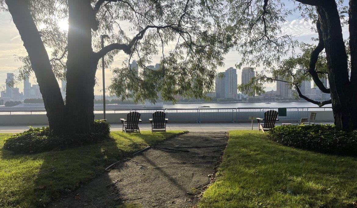 A little UN oasis offers a riverside pocket of peace as diplomacy roils a few feet away