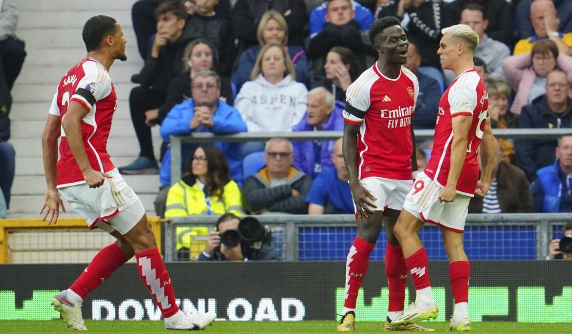 Arsenal gets a moment of quality from Trossard's goal in drab 1-0 win at Everton in Premier League