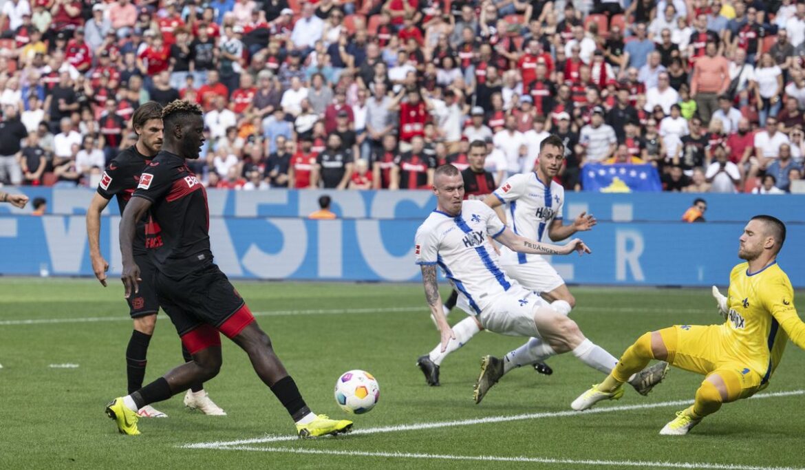 Boniface scores 2 as Bayer Leverkusen routs Darmstadt and maintains fine Bundesliga start