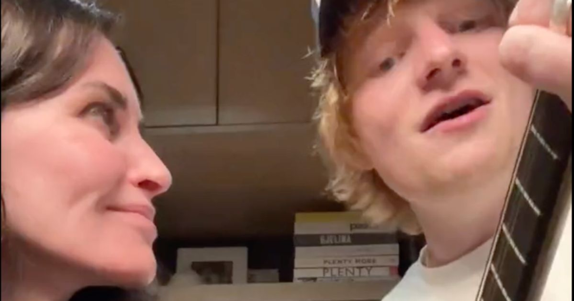 Ed Sheeran Seranades Courteney Cox And She Has 1 Question