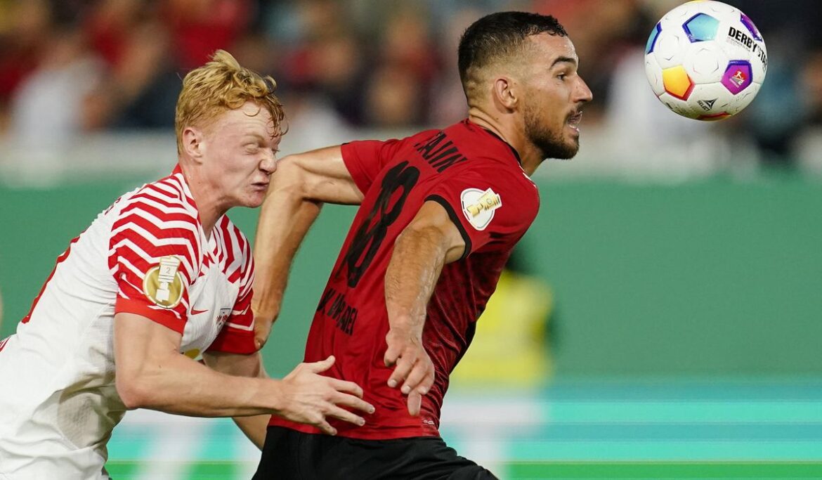 Leipzig begins its German Cup defense with nervy 3-2 win at Wehen Wiesbaden