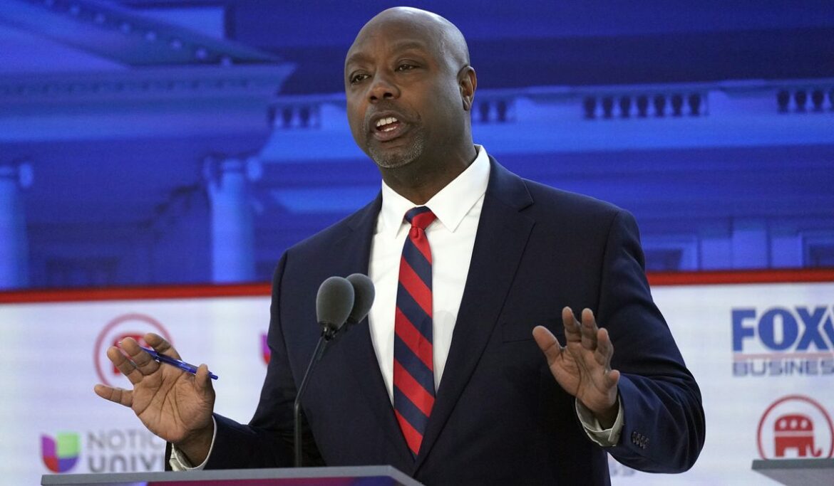 Tim Scott says Joe Biden should be at the southern border, not on the UAW picket line