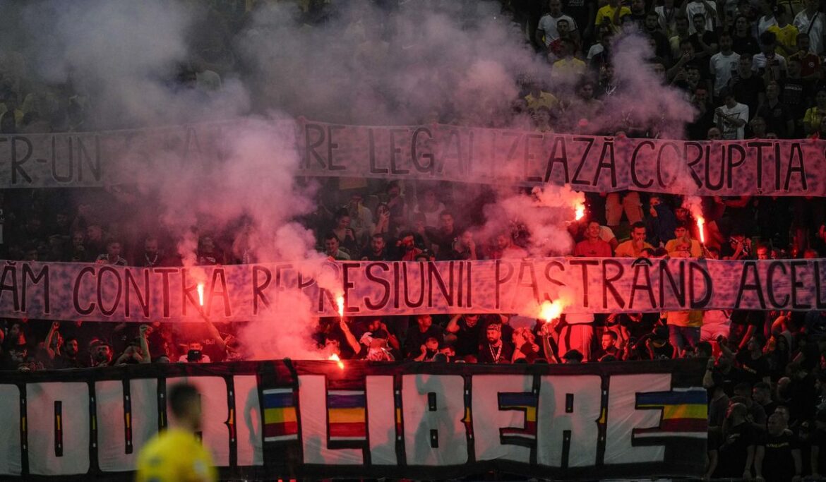 UEFA punishes Romania for soccer fans' pro-Serbia chants at Euro 2024 qualifier against Kosovo