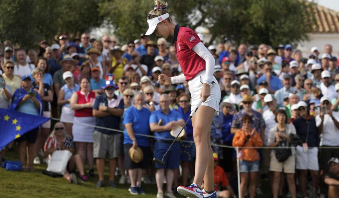 US sweeps favorite Europe to take 4-0 lead in opening session at Solheim Cup