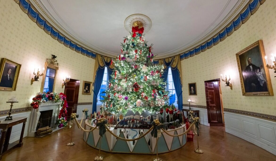 First lady Jill Biden unveils White House holiday decor with childhood memories theme