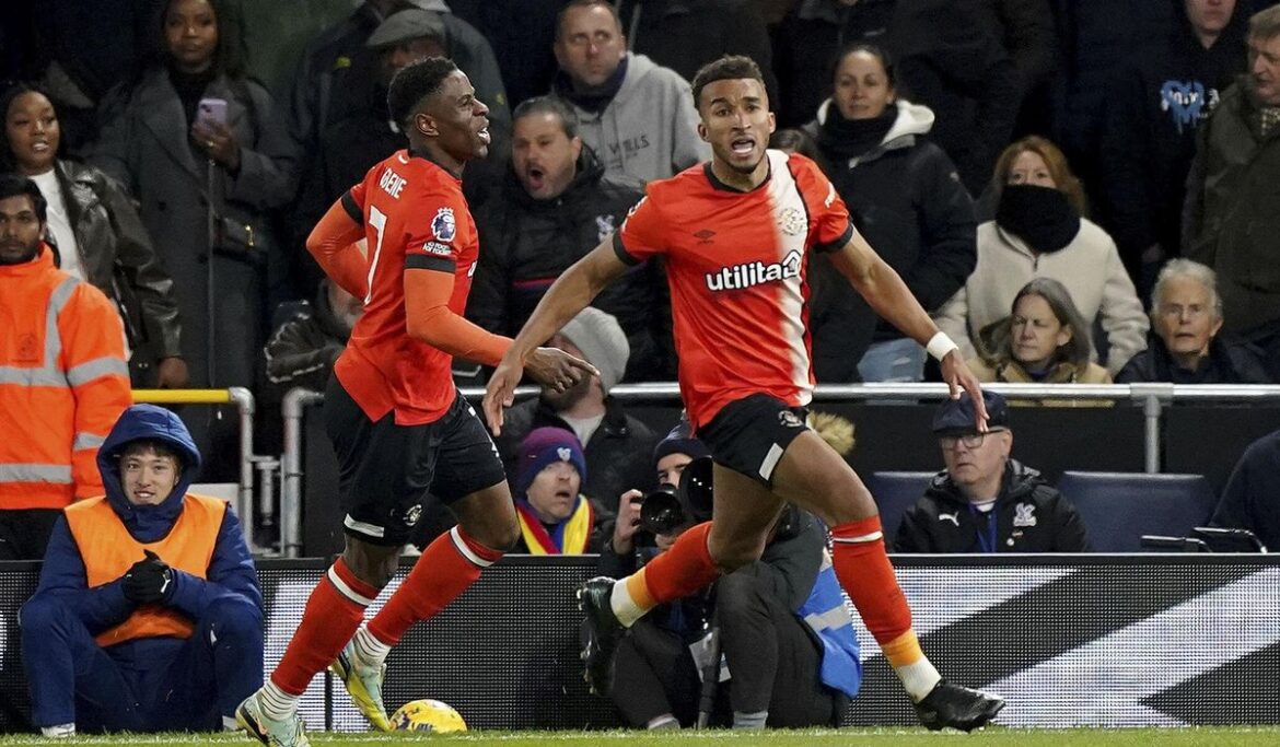 Luton moves four points clear of the relegation zone with a 2-1 win over Crystal Palace