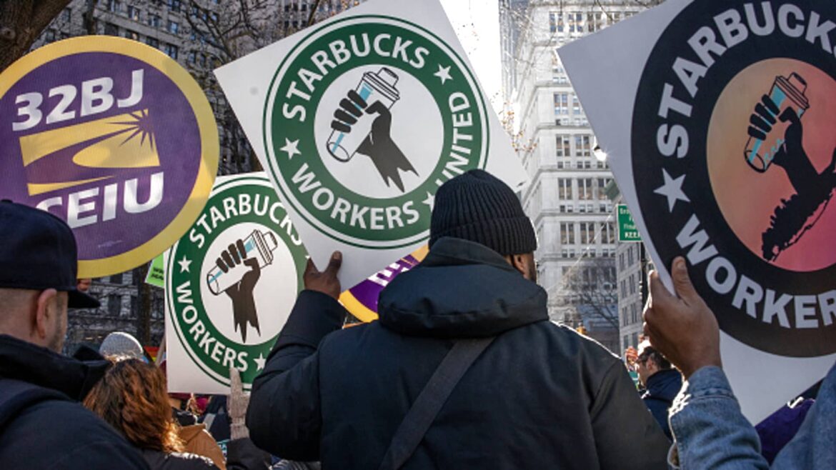 Starbucks workers file labor complaints as union goes on strike
