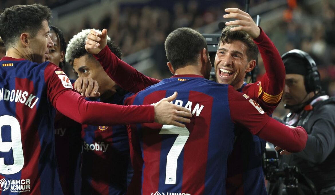Barcelona edges last-place Almeria to end winless streak and regain 3rd place in Spanish league