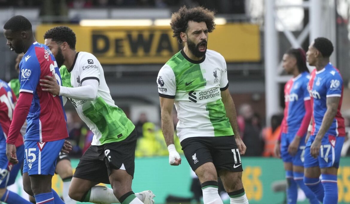 Mohamed Salah scores his 150th Premier League goal. It was his 200th for Liverpool