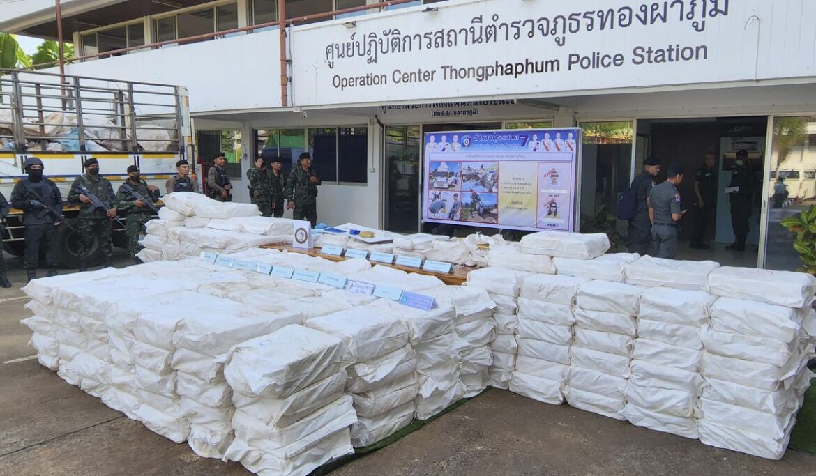 Thai police seize a record 50 million methamphetamine tablets near border with Myanmar